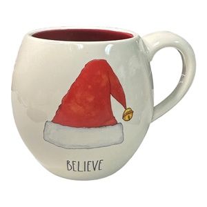Rae Dunn "BELIEVE" Santa Hat Round Coffee Mug